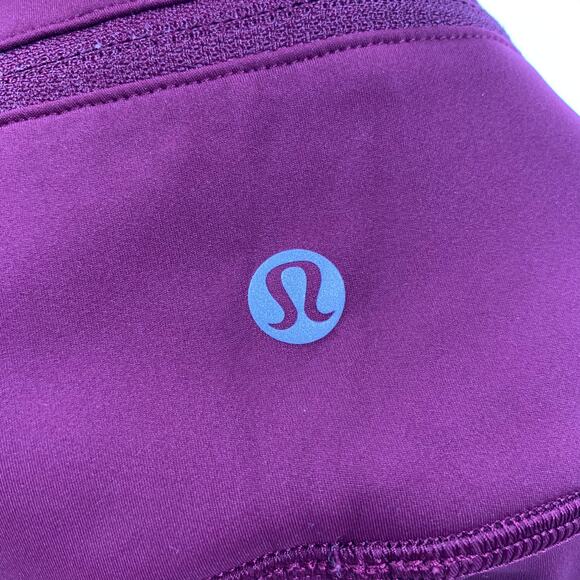 Lululemon Leggings Womens 4 Red Zip the Line Cropped Mesh Sheer Gym Run Athletic - Picture 5 of 11